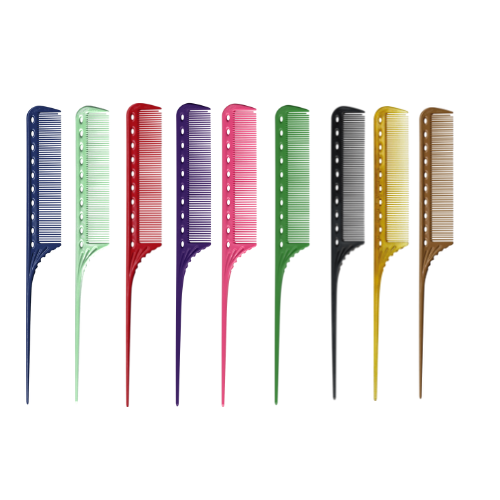 Y.S.PARK - Nr. 101                                                                                                                                Pinnkam designad med standardavstånd mellan tänderna för medellångt hår och normal textur. Perfekt för tupering, permanent och folieslingor för de som inte vill ha metallskaft.