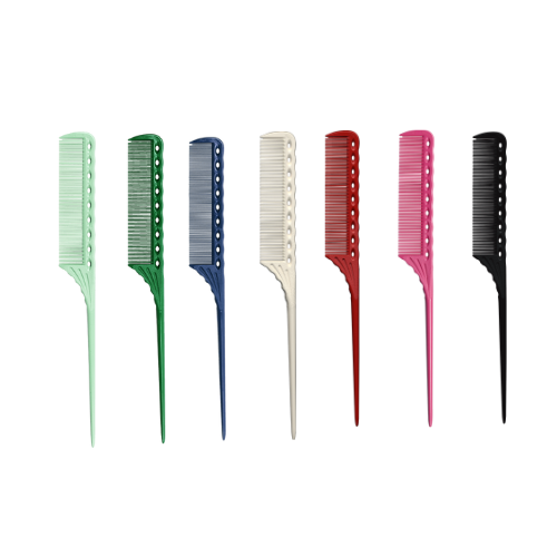 Y.S.PARK - Nr. 115                                                                                                                             Fintandad pinnkam designad med för bättre motstånd som behövs vid finare hårtextur. Har en tandrad som har samma bredd som längden på en standard permanentspole. Tjockare rygg och skaft för att underlätta hanteringen av mycket hår.