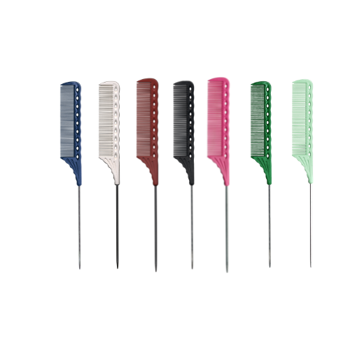 Y.S.PARK - Nr. 116                                                                                                                             Fintandad pinnkam designad med för bättre motstånd som behövs vid finare hårtextur. Har en tandrad som har samma bredd som längden på en standard permanentspole. Tjockare rygg och skaft för att underlätta hanteringen av mycket hår.