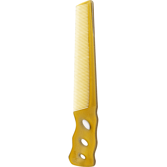 Y.S.PARK - Nr. 235                                                                                                                                  Denna barberarkam har lutande tänder vilket gör fadingtekniker både går enklare och snabbare då du kan hålla kammen rakt utan att det skapas ränder. De smala och mer fintandade tänderna ger ett större motstånd än en normaltandad kam. Perfekt för detaljer eller finishing.