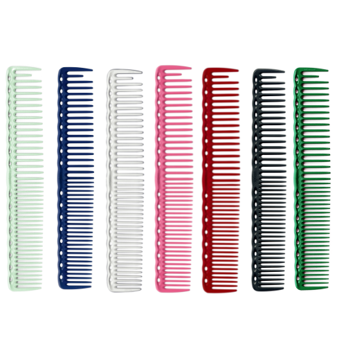 Y.S.PARK - Nr. 338                                                                                                             Denna klippkam med rundade tänder ska du välja när du vill ha mindre motstånd men ändå vill skapa precisa klippningar. Perfekt för medellångt till långt hår tack vare bredare avstånd mellan tänderna. Även perfekt för lockigt hår. Ryggen är längre, tjockare, bredare och en vågig yta för ett bättre grepp och enklare kamning. Känns precis som att dra fingrarna genom håret.