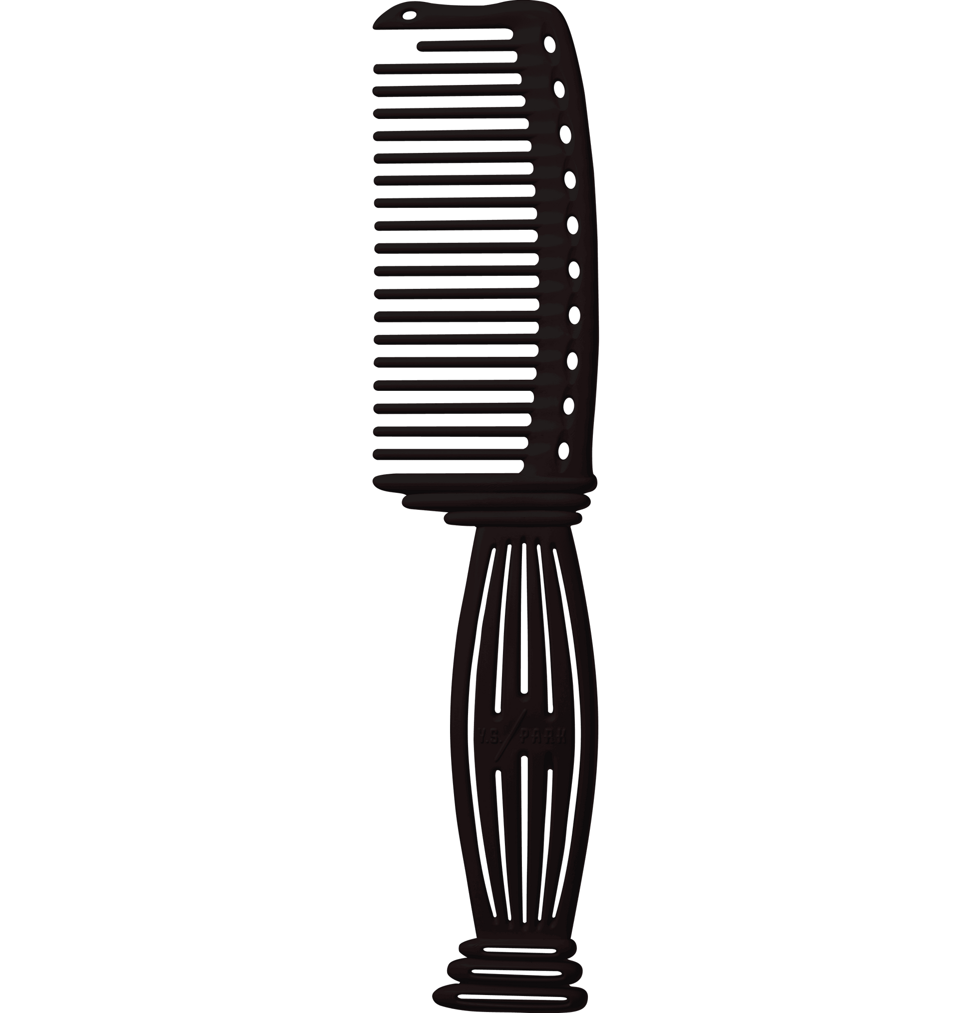 Y.S.PARK - Nr. 606                                                                                                          Kammen är perfekt vid klippning, att använda vid schamponering, färgning och vid inpackningar. Reder ut håret precis som att du använt fingrarna, funkar både på torrt och blött hår. Kan även användas som jumbo klippkam tack vare dess egenskap med minskade avstånd mellan tänderna. Första tanden är kortare för att enkelt kunna dela håret.