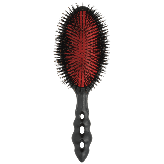 Y.S.PARK - Nr. 68                                                                                                                     En ovalformad stylingborste i plast för snabb torkning av håret med fön tack vare 30 lufthål genom borsten. Vildsvinsborst ger håret en naturlig glans med en härlig textur.  Handtaget är utformat med en sådan lutning att handen inte kommer åt huvudet när man borstar samt med ventilationshål för att en blöt hand ska torka snabbare och få ett bättre grepp.