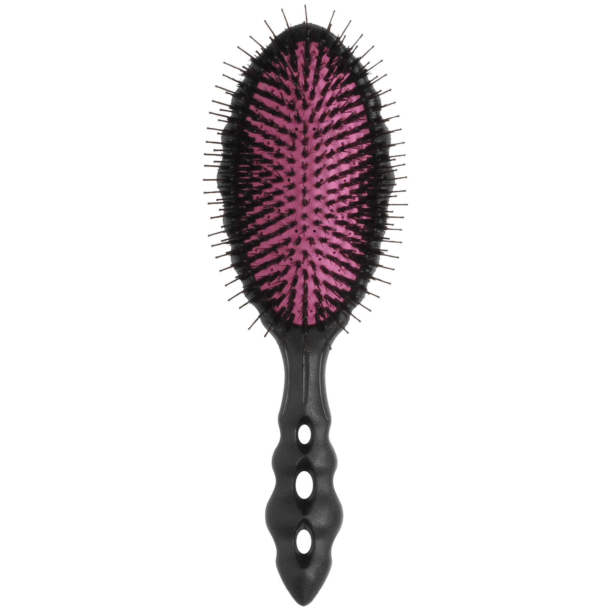 Y.S.PARK - Nr. 50                                                                                                                    En ovalformad stylingborste i plast för snabb torkning av håret med fön tack vare 30 lufthål genom borsten. Vildsvinsborst ger håret en naturlig glans med en härlig textur.  Handtaget är utformat med en sådan lutning att handen inte kommer åt huvudet när man borstar samt med ventilationshål för att en blöt hand ska torka snabbare och få ett bättre grepp.