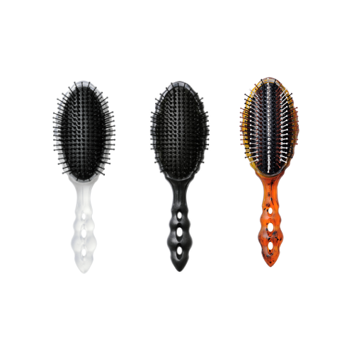 Y.S.PARK - Aerozaurus                                                                                         Den första rundade paddelborsten! Borsten är skonsam mot hårbotten tack vare dess rundade ändarna på borststiften. Hexagonformade rötter på stiften gör att håret torkar fortare.  Ett stort antal lufthål i ryggen påskyndar föntorkningen. Kanterna på borthuvudet är vågig för bästa grepp med handen.  Borsten har även antistatiska egenskaper för att minimera frissigt hår.