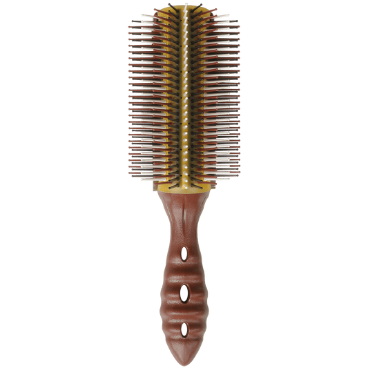 Y.S.PARK - Nr. DB26                                                                                                               Den första borsten med 11 stiftrader vilket gör att man får egenskaper för både en ventborste och rundborste. Det gör att man enkelt kan lyfta håret från rötterna samtidigt som kan skapa rakt, vågigt och glansigt hår. Borsten torkar håret snabbt tack vare dess 76 hål i borsthuvudet. Den runda toppen på varje stift ger en känsla av att det är fingrar som drar genom håret.