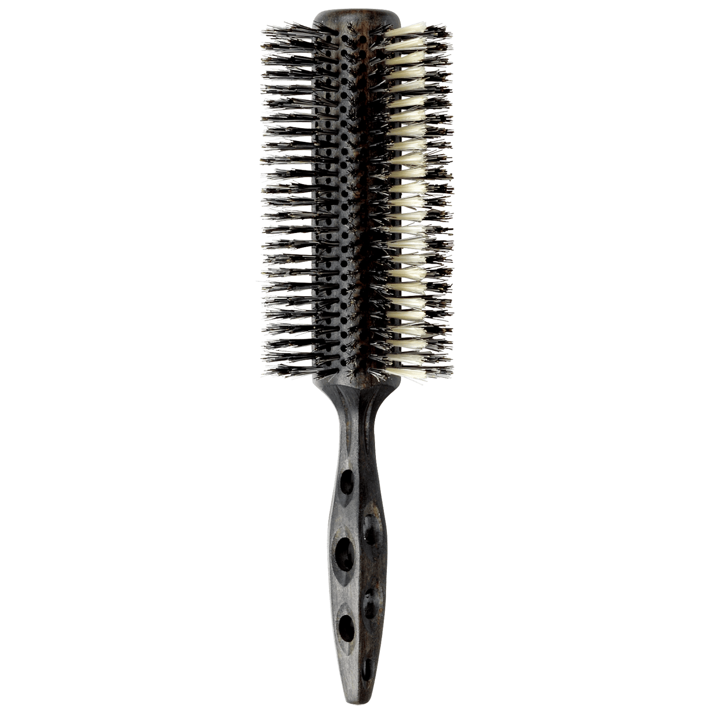 YSPARK - Extra Long - 110 EL2 Extra Long Styler har en extra lång design vilket gör att föntorkningen går extra snabbt tack vare att du behöver ha färre sektioner. Borsthuvudet är tillverkat med vildsvinsborst för glans och polyamidstift för att få bra grepp om håret. Kärnan är tillverkad av strandträ med ett överdrag av karbon med antistatiska egenskaper. Handtaget är ergonomiskt designat för maximal kontroll.