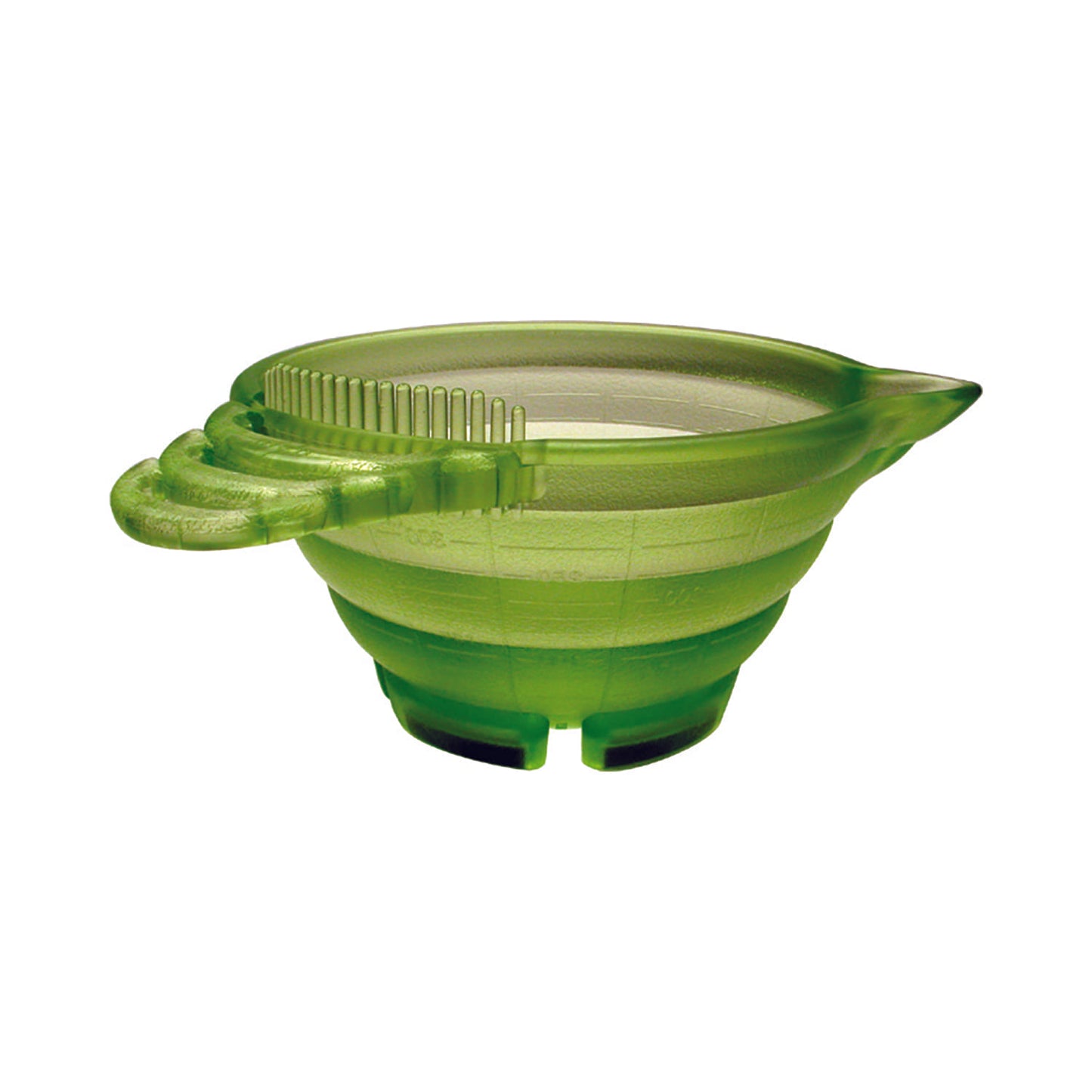 Y.S.PARK - Färgskål                                                                                                   Färgskålen som är mycket lätt att hålla ren då den är tillverkad av samma plast som används i droppslangar för minimal friktion. Skålens form minskar färgens oxidation. Skålens kant är utrustad med kam för att enkelt kunna ta bort överflödig färg eller ett hårstrå som fastnad på penseln. Skålen står stadigt på bordet tack vare gummikuddarna under foten.