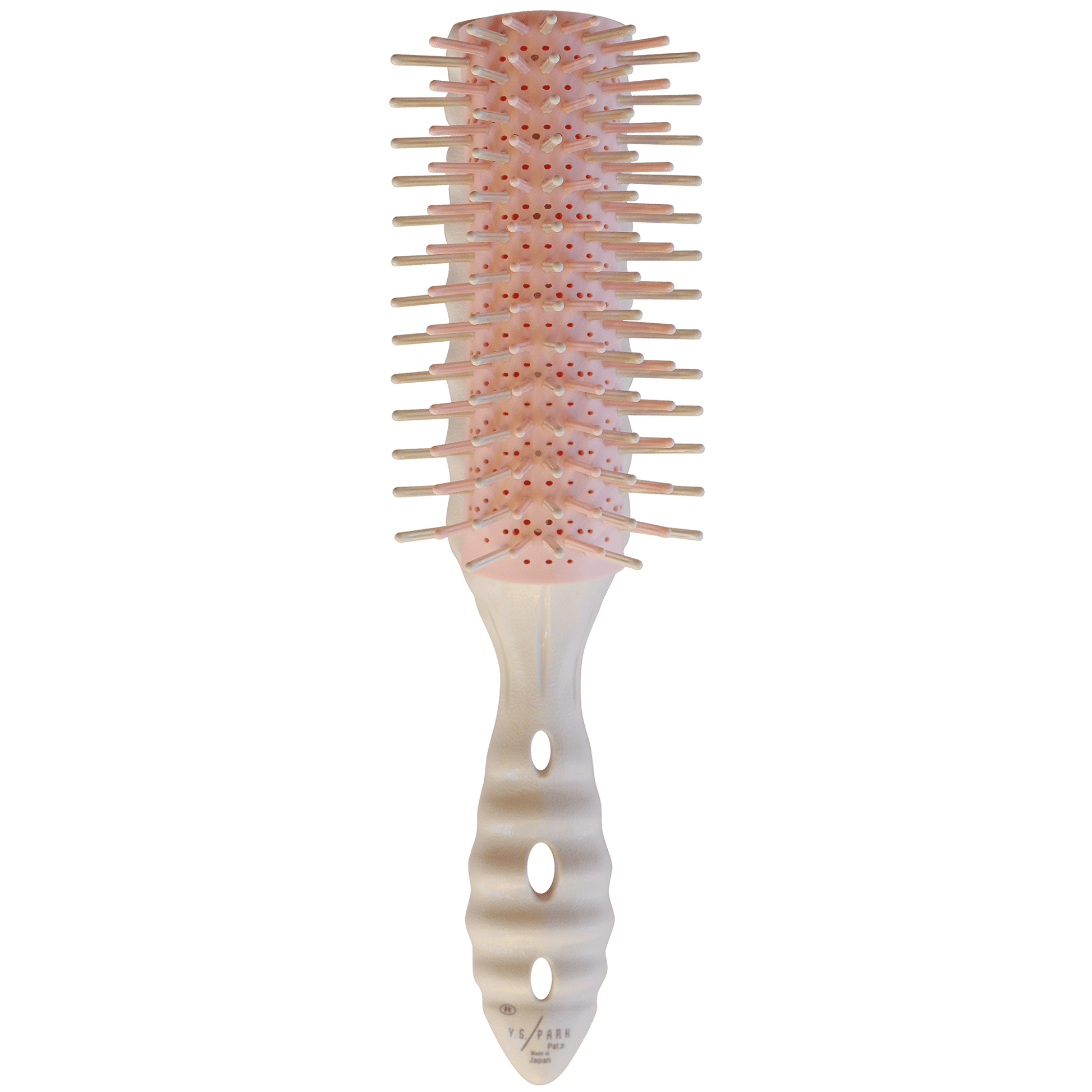 Y.S.PARK - Nr. LAP32                                                                                                              En ultramjuk borste med rundade stift som gör det behagligt för hårbotten. Lämpar sig bra vid inpackningar och massage vid schamponering (perfekt om man har långa naglar). Borsten har två olika stiftrader, den ena är plast och den andra nylon för att borsten både ska vara värmetålig 220° och antistatisk.