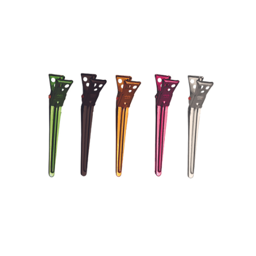 Y.S.PARK - Clips M                                                                                                           Clipsen är behändiga vid mindre och finare sektioner när man klipper, färgar eller flätar. Tack vare dess mindre storlek är de behändiga att använda utan att påverka andra clips eller uppsättningar. Tillverkad av aluminium som gör clipsen starka och mycket lätta. Greppen är hålade för bästa grepp och minska risken för att glida.