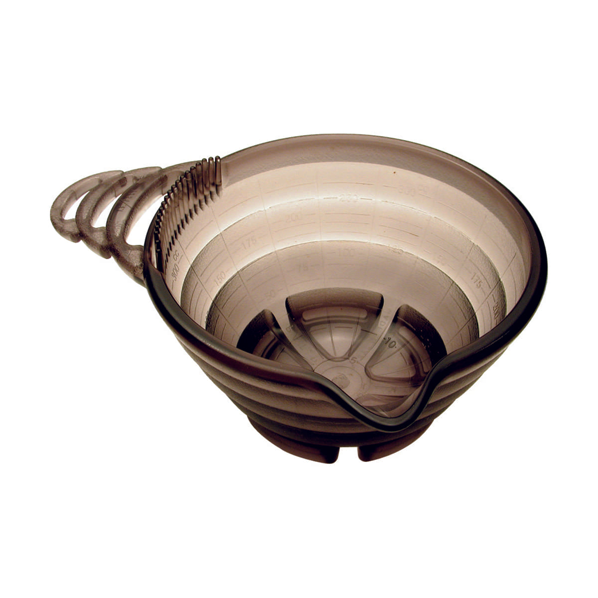 Y.S.PARK - Färgskål                                                                                                   Färgskålen som är mycket lätt att hålla ren då den är tillverkad av samma plast som används i droppslangar för minimal friktion. Skålens form minskar färgens oxidation. Skålens kant är utrustad med kam för att enkelt kunna ta bort överflödig färg eller ett hårstrå som fastnad på penseln. Skålen står stadigt på bordet tack vare gummikuddarna under foten.