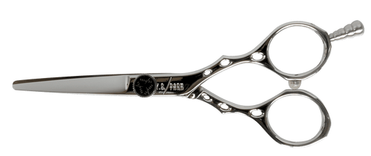 Y.S.PARK - Klippsax AS Original designen av kroppen passar en hand bra för att skapa en rytmiskt klippning tillsammans med den lätta och utmärkta kroppsbalansen. Den symmetriska välbalanserade kroppen möjliggör sköna och bra klippningar under långa arbetstimmar utan att trötta ut handen. Bladet på saxen är platt då denna passar utmärkt till exakta klippningar och när man håller i håret.  Fingerstödet går att fästa på båda sidor.