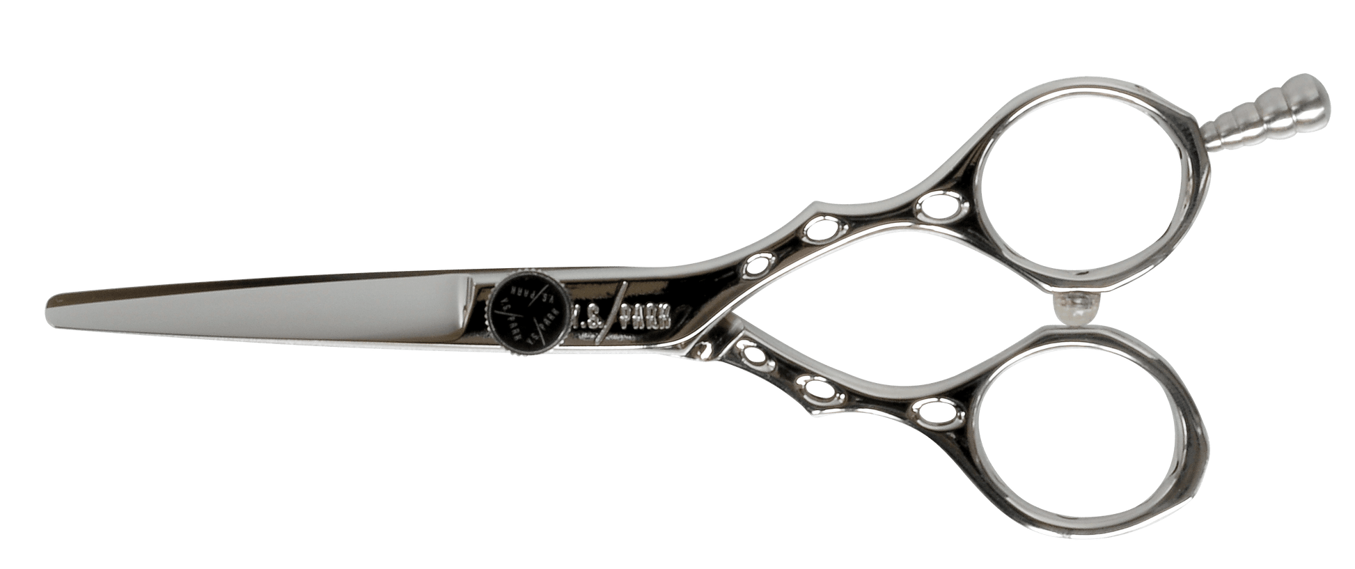 Y.S.PARK - Klippsax AS Original designen av kroppen passar en hand bra för att skapa en rytmiskt klippning tillsammans med den lätta och utmärkta kroppsbalansen. Den symmetriska välbalanserade kroppen möjliggör sköna och bra klippningar under långa arbetstimmar utan att trötta ut handen. Bladet på saxen är platt då denna passar utmärkt till exakta klippningar och när man håller i håret.  Fingerstödet går att fästa på båda sidor.