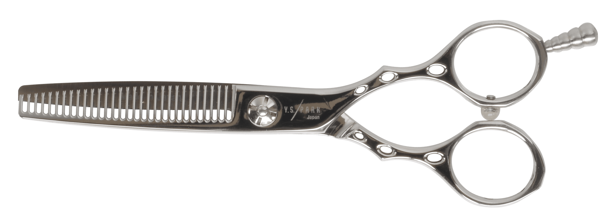 Y.S.PARK - Effileringssax ATV30 Kambladet tar bort hårets vikt utan att skada hårets yta. Perfekt för en naturlig finish och torrklippning utan att trassla till håret. De V-formade spåren hindrar håret från att glida ur när man klipper bort mycket vikt för att skapa mer textur.  (Klipper bort 40-50%)