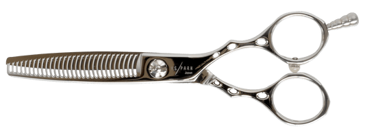 Y.S.PARK - Effileringssax ATWR30 Kambladet tar bort hårets vikt utan att skada hårets yta. Perfekt för en naturlig finish och torrklippning utan att trassla till håret. Den rundade formen på tänderna ger ett mjukare snitt. Det gör att du kan klippa samtidigt som du släpper håret. Idealisk till torrklippning för en naturlig finish. (Klipper bort: 20%)