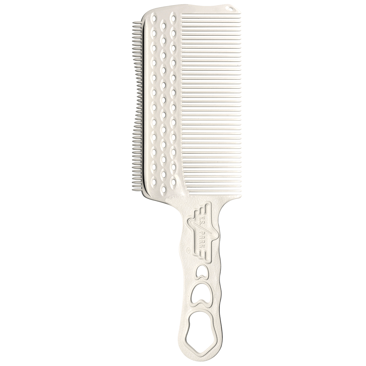 Y.S.PARK - Nr. s282LT                                                                                      Barberarkammen med korta tänder på undersidan av för att på ett effektivt sätt kamma undan småhåren som blir vid klippning med maskin. Tandlängdens form följer huvudformen. Dessutom endast 2.5 mm tjock vilket ger en närmare klippning.